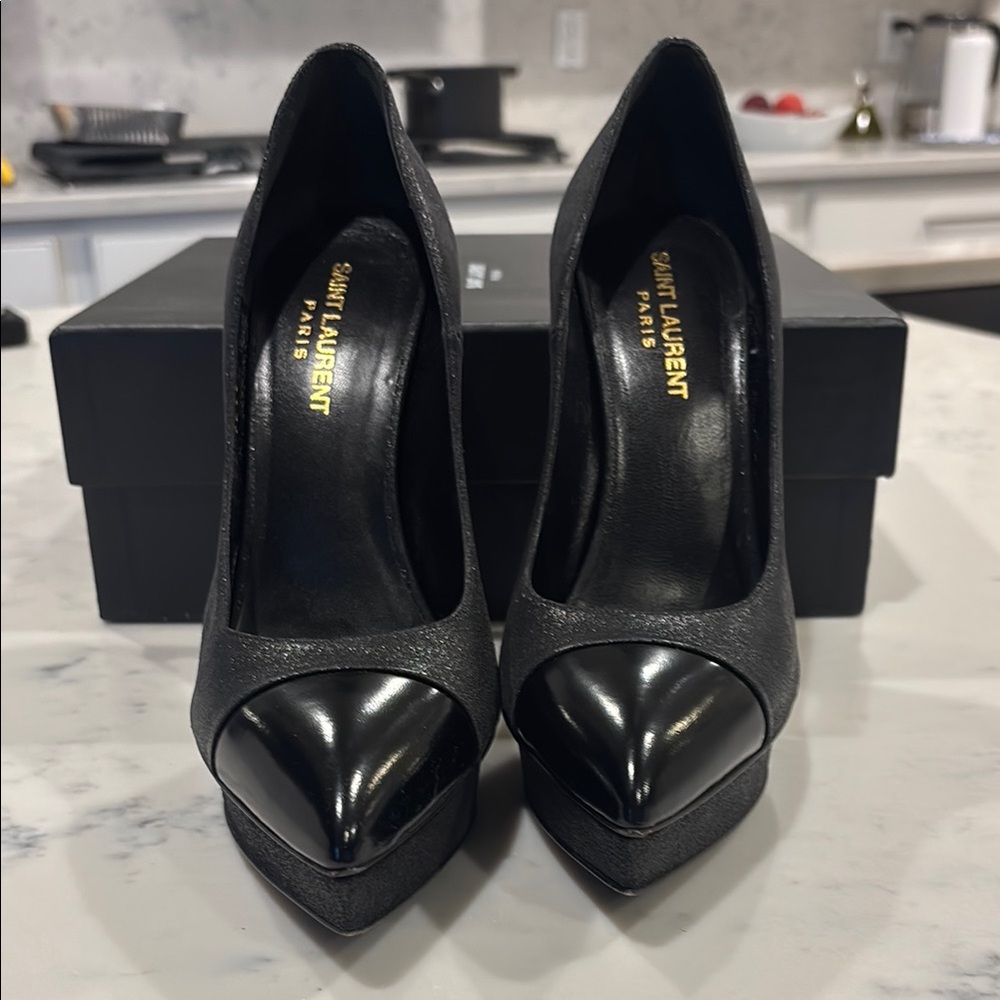 Saint Laurent Black Patent Leather Stiletto Heels